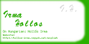 irma hollos business card
